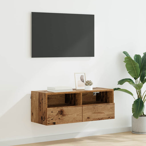 Dulap TV de perete Lemn Vechi 80 x 30 x 30 cm Lemn compozit - WALTI WALTI