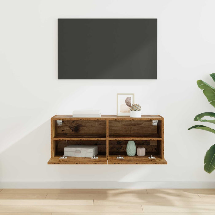 Dulap TV de perete Lemn Vechi 80 x 30 x 30 cm Lemn compozit - WALTI WALTI