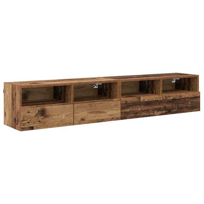 Dulapuri pentru TV Pe perete 2 pcs Lemn Vechi 80 x 30 x 30 cm - WALTI WALTI
