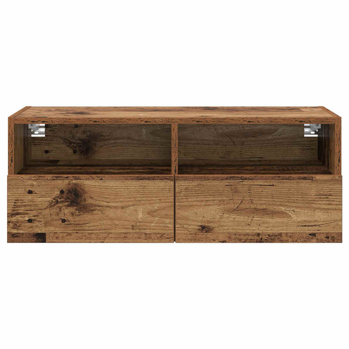 Dulapuri pentru TV Pe perete 2 pcs Lemn Vechi 80 x 30 x 30 cm - WALTI WALTI