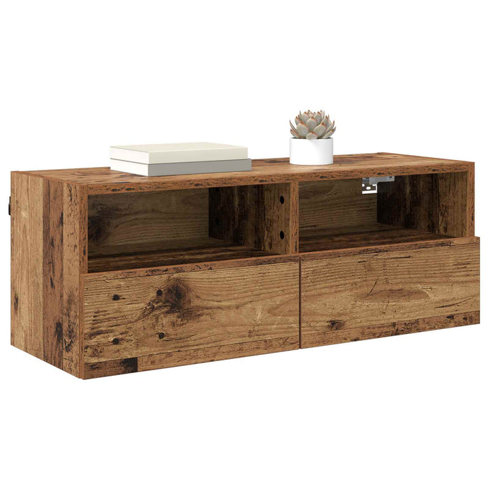 Dulapuri pentru TV Pe perete 2 pcs Lemn Vechi 80 x 30 x 30 cm - WALTI WALTI