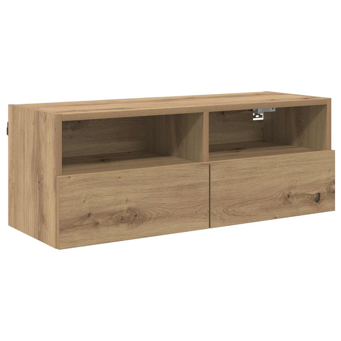 Dulap TV de perete Pe perete Stejar Artizanal 80 x 30 x 30 cm - WALTI WALTI