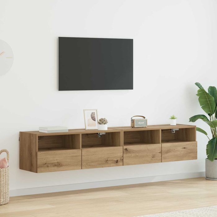 Dulapuri pentru TV 2 pcs Stejar Artizanal 80 x 30 x 30 cm - WALTI WALTI