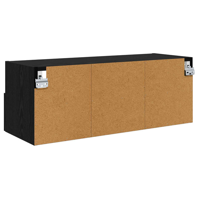 Dulap TV de perete Stejar Negru 80 x 30 x 30 cm Lemn compozit - WALTI WALTI
