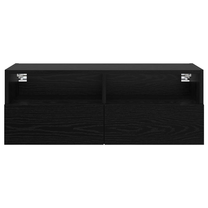 Dulap TV de perete Stejar Negru 80 x 30 x 30 cm Lemn compozit - WALTI WALTI