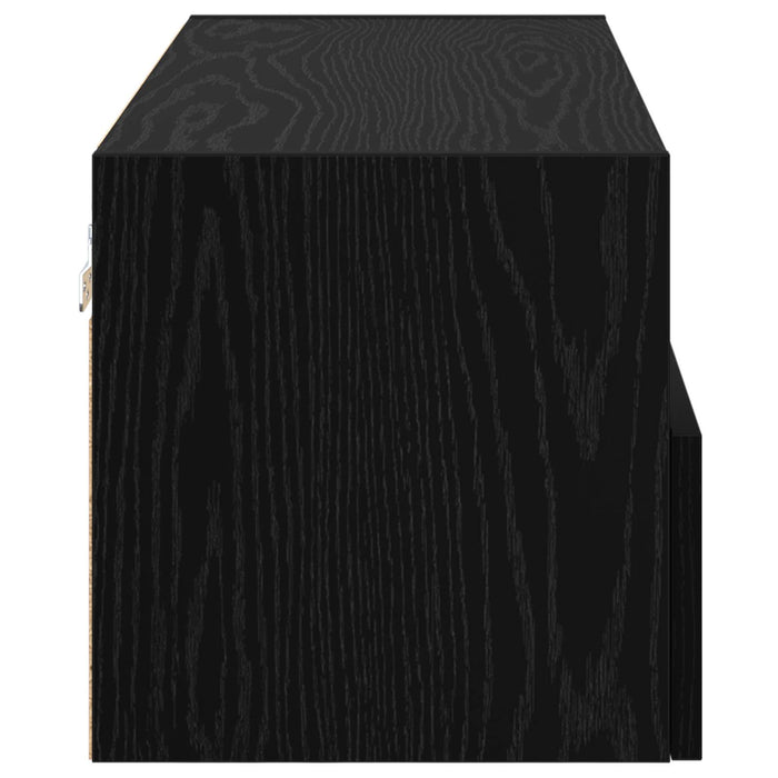 Dulap TV de perete Stejar Negru 80 x 30 x 30 cm Lemn compozit - WALTI WALTI