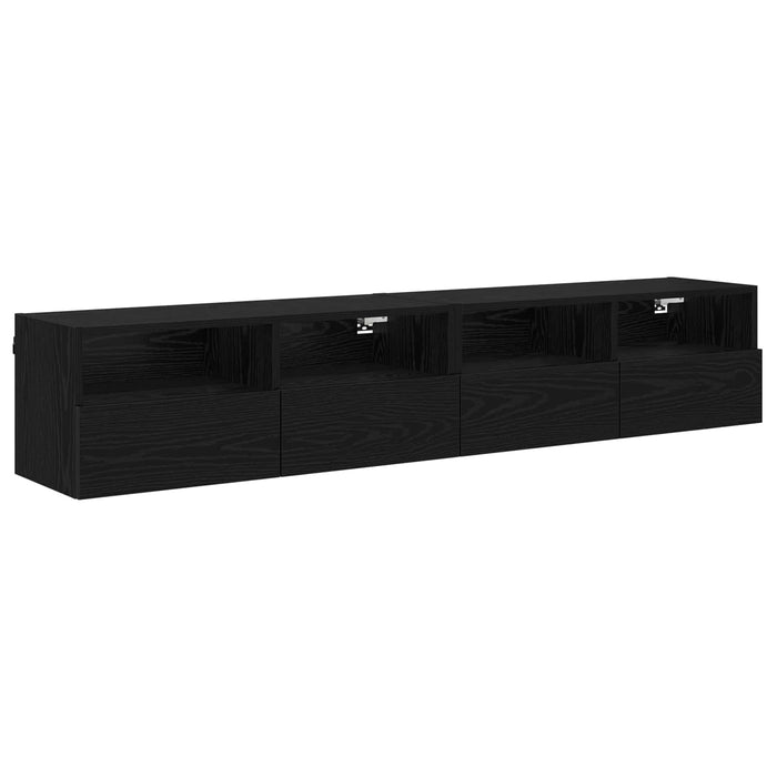 Dulapuri pentru TV Pe perete 2 pcs Stejar Negru 80 x 30 x 30 cm - WALTI WALTI