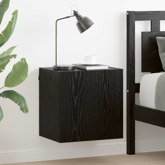 Dulap TV de perete Stejar Negru 40,5x30x40cm Lemn compozit - WALTI WALTI