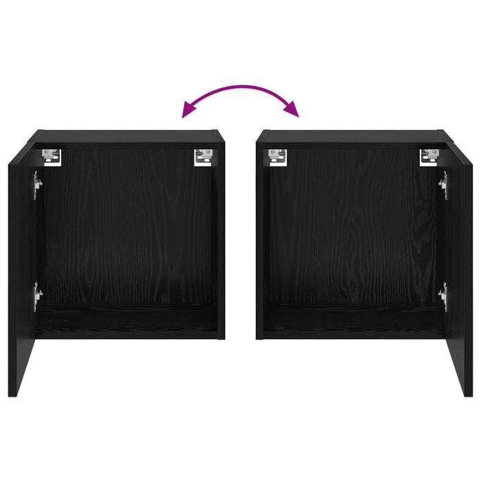 Dulap TV de perete Stejar Negru 40,5x30x40cm Lemn compozit - WALTI WALTI