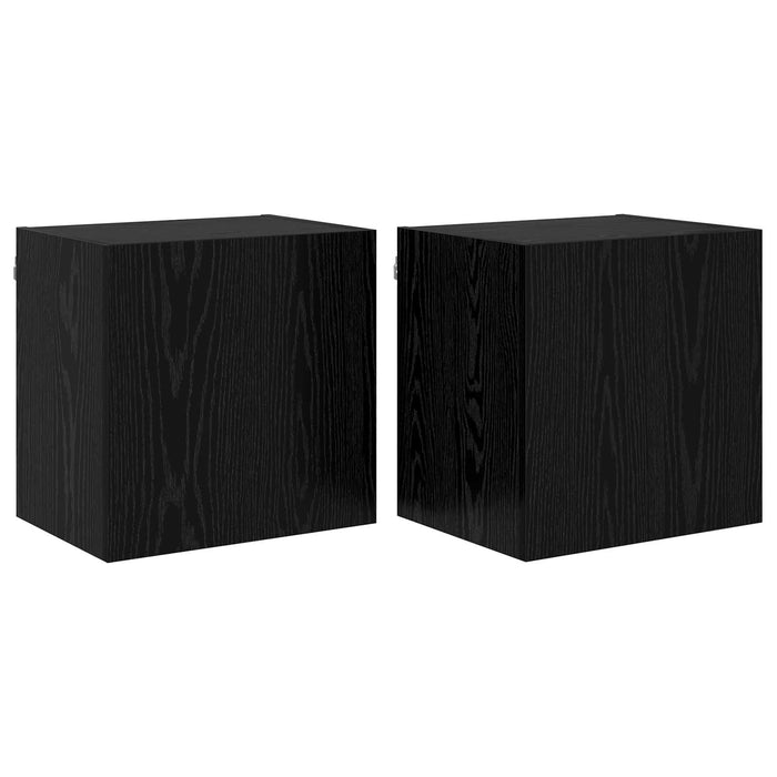 Dulapuri pentru TV Pe perete 2 pcs Stejar Negru 40,5x30x40cm - WALTI WALTI