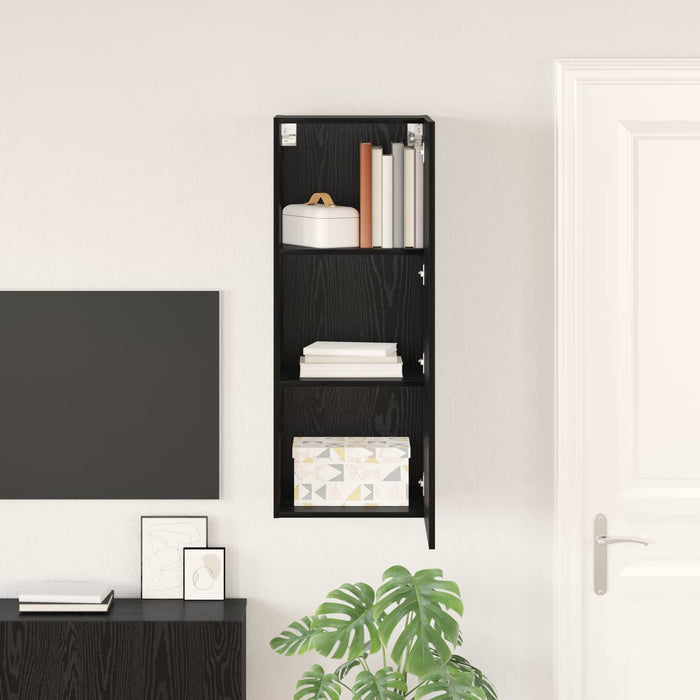 Dulap TV de perete Pe perete Stejar Negru 40,5 x 30 x 102 cm - WALTI WALTI