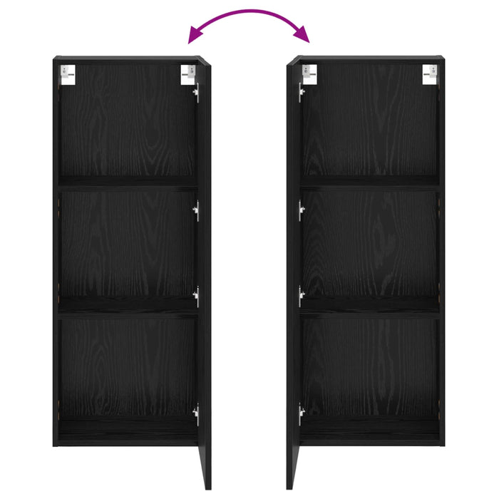 Dulap TV de perete Pe perete Stejar Negru 40,5 x 30 x 102 cm - WALTI WALTI