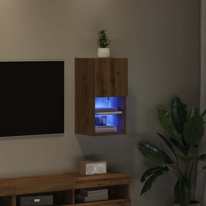 Sistem de TV montat pe perete Pe perete Stejar Artizanal - WALTI WALTI