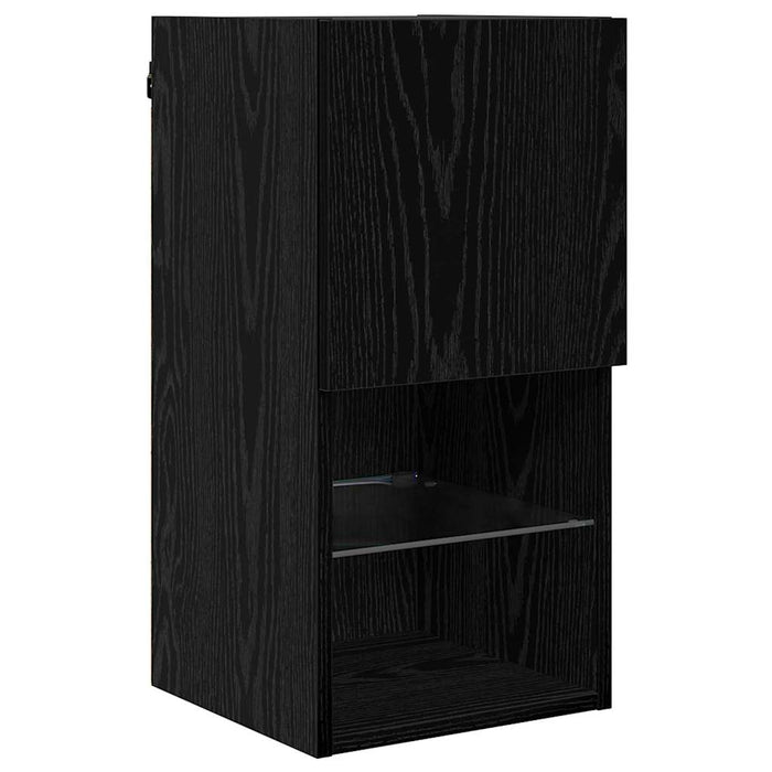 Șifonieri pentru TV montate pe perete 2 pcs Stejar Negru - WALTI WALTI