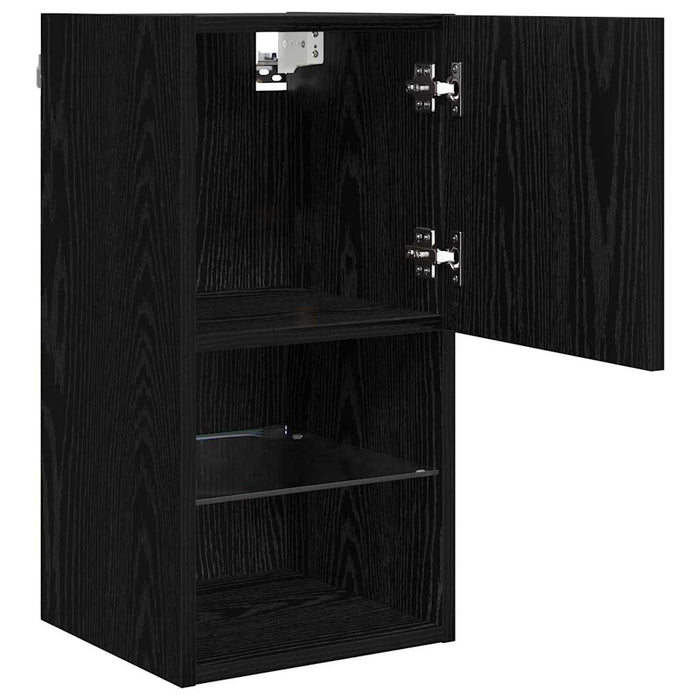 Șifonieri pentru TV montate pe perete 2 pcs Stejar Negru - WALTI WALTI