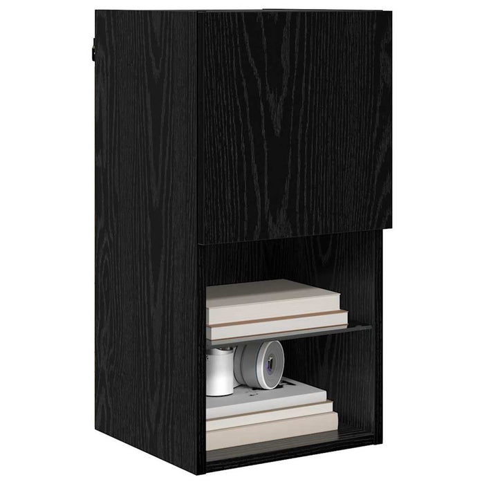 Șifonieri pentru TV montate pe perete 2 pcs Stejar Negru - WALTI WALTI