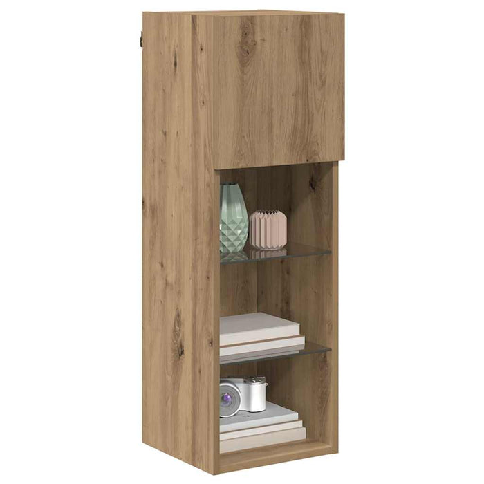 Șifonieri pentru TV montate pe perete 2 pcs Stejar Artizanal - WALTI WALTI