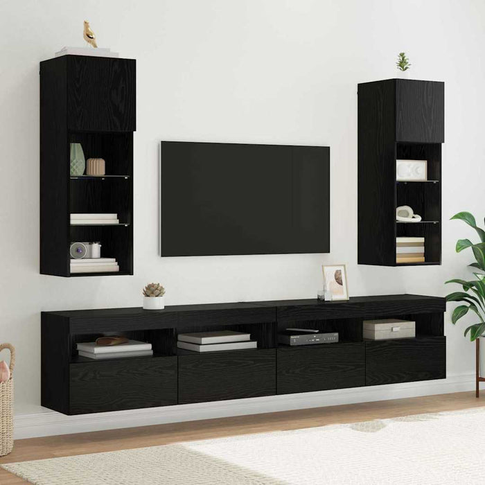 Sistem de TV montat pe perete Stejar Negru 30,5 x 30 x 90 cm - WALTI WALTI