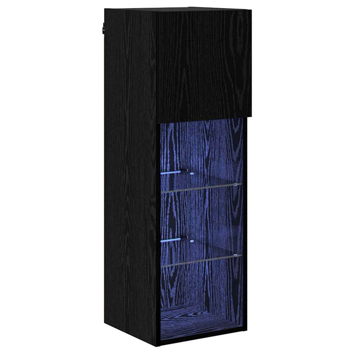 Sistem de TV montat pe perete Stejar Negru 30,5 x 30 x 90 cm - WALTI WALTI