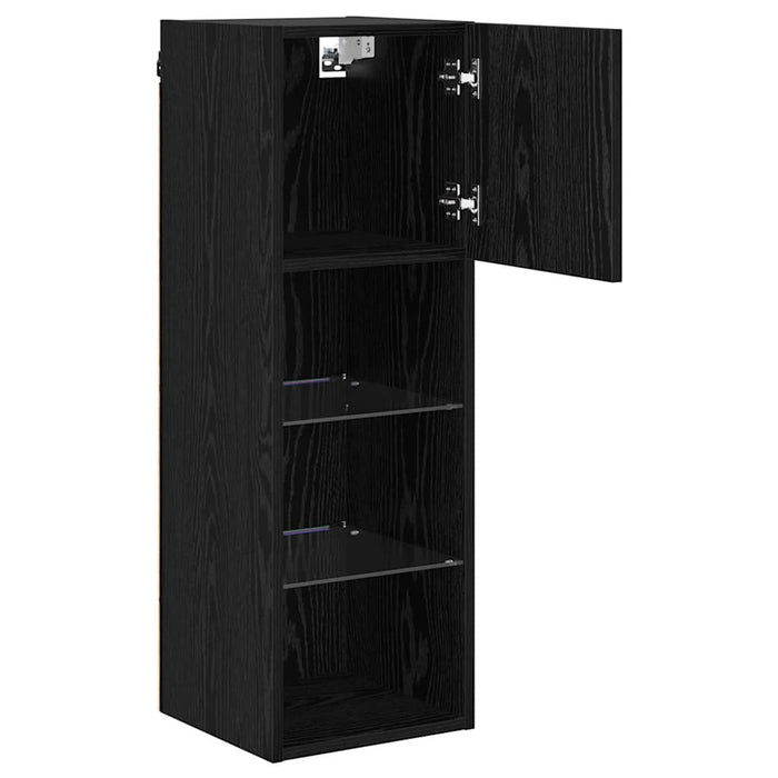 Șifonieri pentru TV montate pe perete 2 pcs Stejar Negru - WALTI WALTI