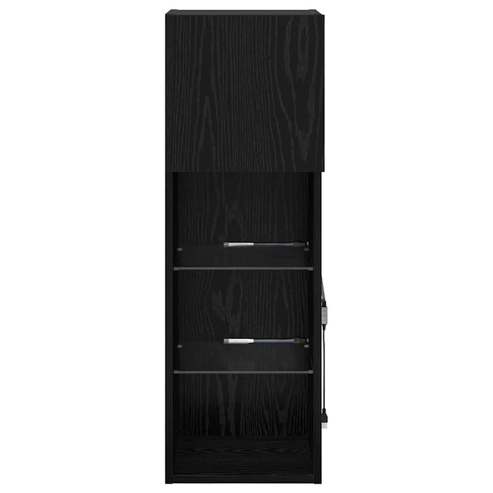 Șifonieri pentru TV montate pe perete 2 pcs Stejar Negru - WALTI WALTI