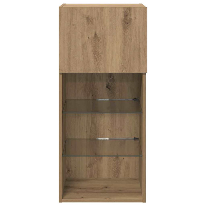 Șifonieri pentru TV montate pe perete 2 pcs Stejar Artizanal - WALTI WALTI