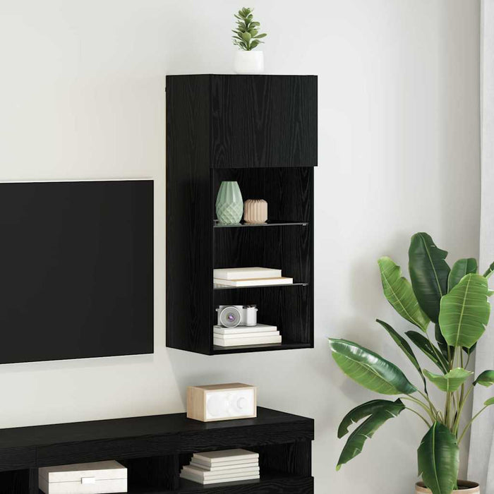Sistem de TV montat pe perete Stejar Negru 40,5 x 30 x 90 cm - WALTI WALTI