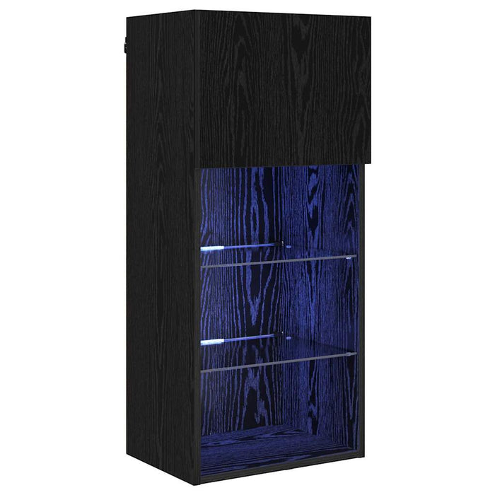 Sistem de TV montat pe perete Stejar Negru 40,5 x 30 x 90 cm - WALTI WALTI