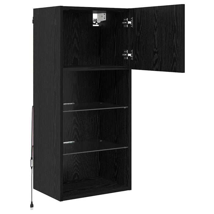 Șifonieri pentru TV montate pe perete 2 pcs Stejar Negru - WALTI WALTI