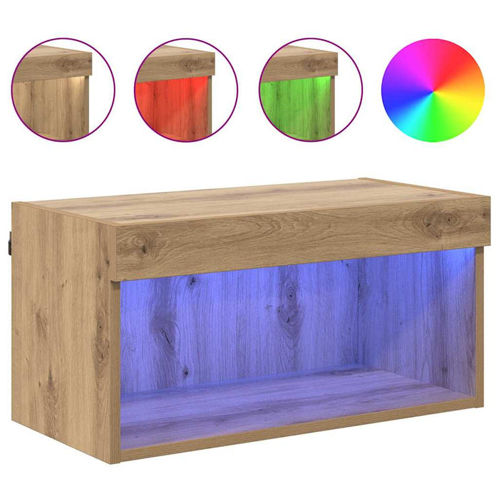 Cabinet TV Stejar Artizanal 60 x 30 x 30 cm Lemn compozit - WALTI WALTI