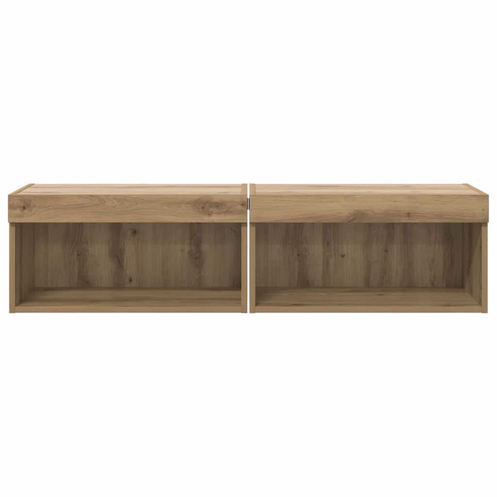 Dulapuri TV Pe perete 2 pcs Stejar Artizanal 60 x 30 x 30 cm - WALTI WALTI