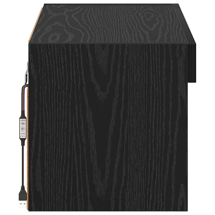 Cabinet TV Pe perete Stejar Negru 60 x 30 x 30 cm Lemn compozit - WALTI WALTI