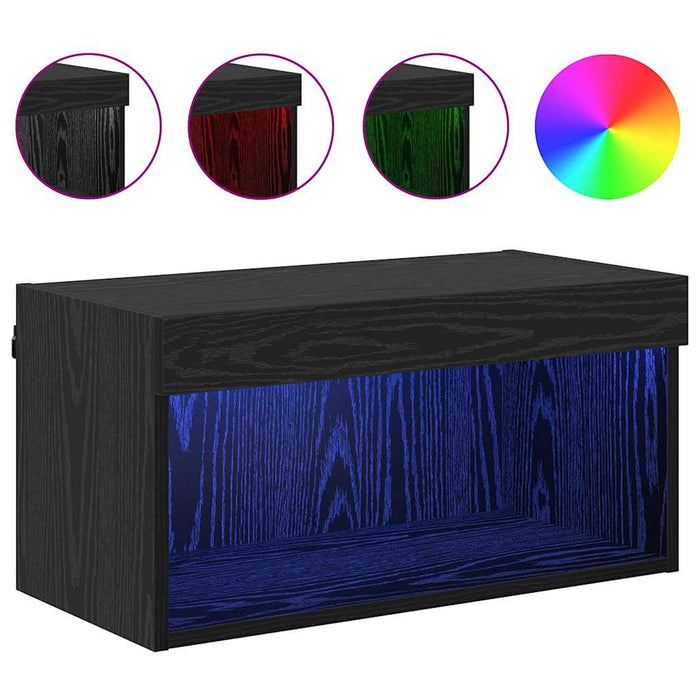 Cabinet TV Pe perete Stejar Negru 60 x 30 x 30 cm Lemn compozit - WALTI WALTI
