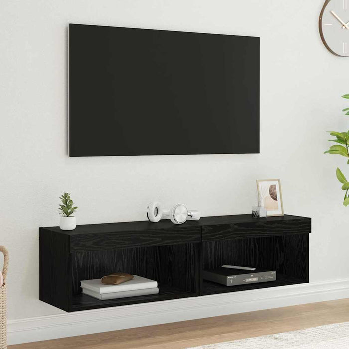 Dulapuri TV 2 pcs Stejar Negru 60 x 30 x 30 cm Lemn compozit - WALTI WALTI