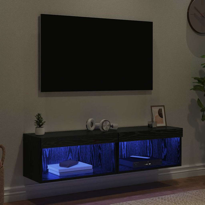 Dulapuri TV 2 pcs Stejar Negru 60 x 30 x 30 cm Lemn compozit - WALTI WALTI