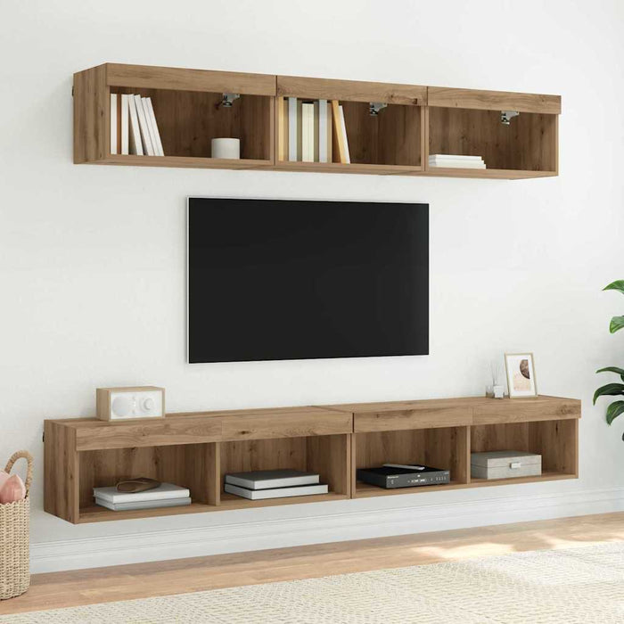 Dulap TV de perete Panama Stejar Artizanal 100 x 30 x 30 cm - WALTI WALTI