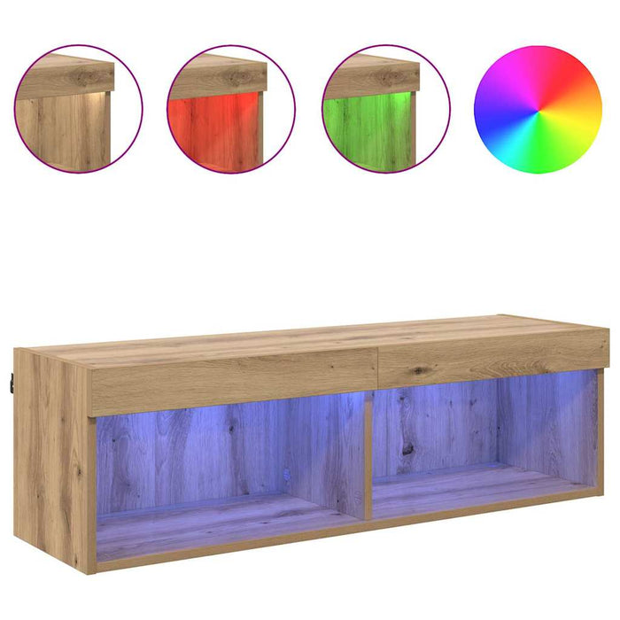 Dulap TV de perete Panama Stejar Artizanal 100 x 30 x 30 cm - WALTI WALTI