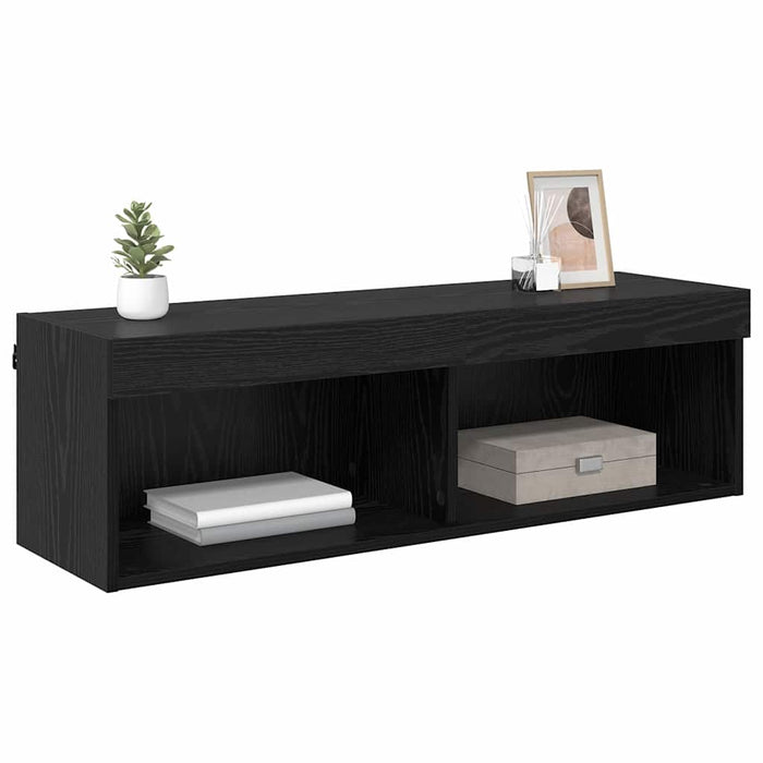 Dulap TV de perete Panama Stejar Negru 100 x 30 x 30 cm - WALTI WALTI