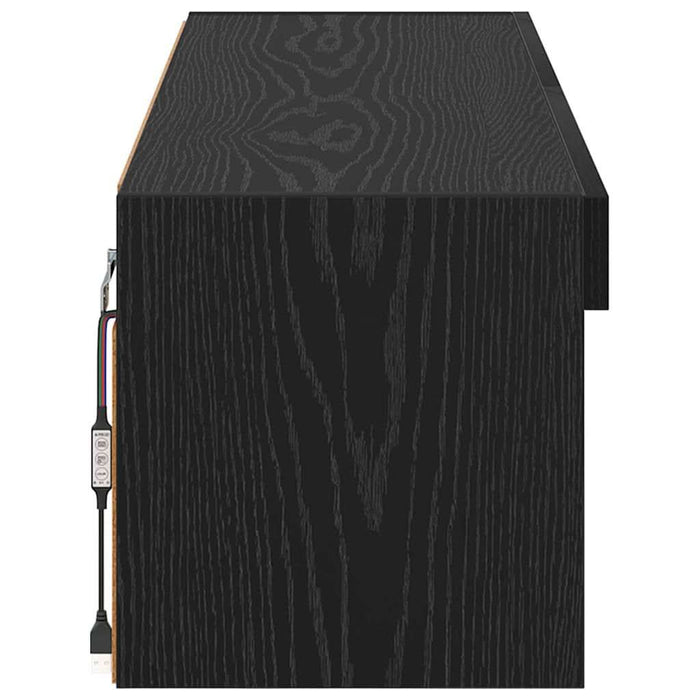Dulap TV de perete Panama Stejar Negru 100 x 30 x 30 cm - WALTI WALTI