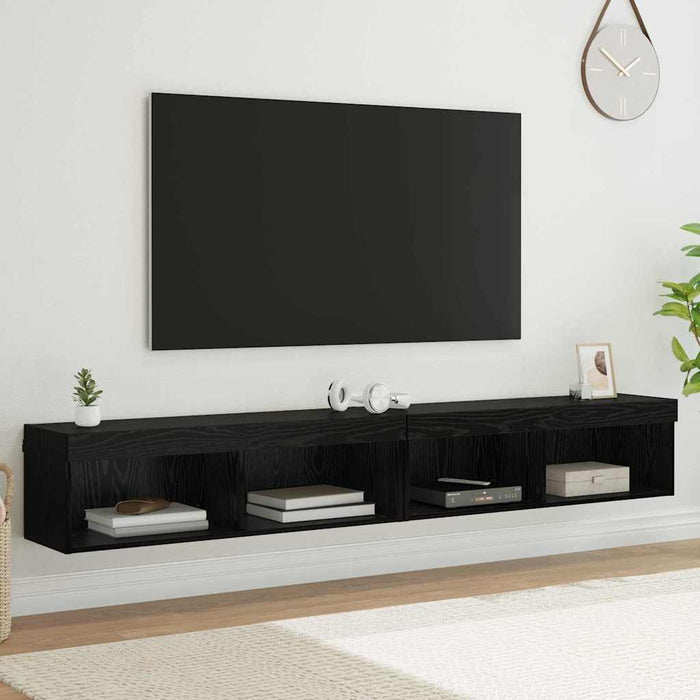 Dulapuri pentru TV Panama 2 pcs Stejar Negru 100 x 30 x 30 cm - WALTI WALTI