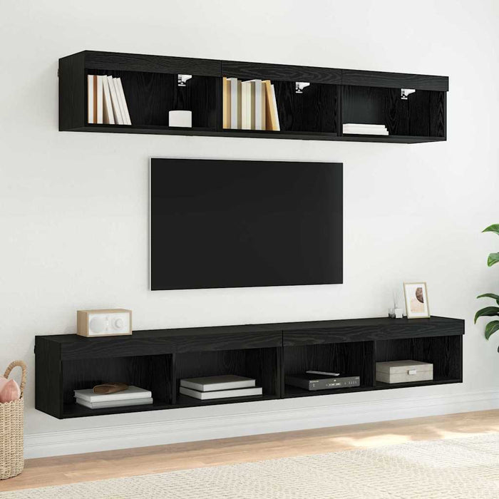 Dulapuri pentru TV Panama 2 pcs Stejar Negru 100 x 30 x 30 cm - WALTI WALTI