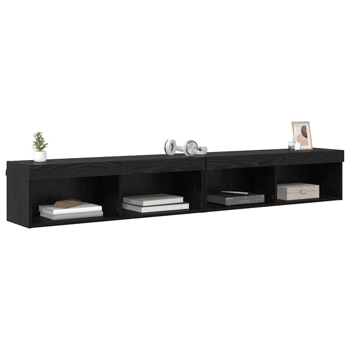 Dulapuri pentru TV Panama 2 pcs Stejar Negru 100 x 30 x 30 cm - WALTI WALTI