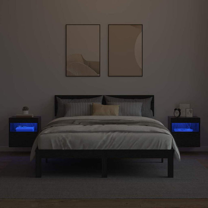 Dulapuri pentru TV cu LED 2 pcs Stejar Negru 40 x 30 x 40 cm - WALTI WALTI