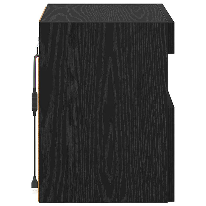 Dulapuri pentru TV cu LED 2 pcs Stejar Negru 40 x 30 x 40 cm - WALTI WALTI
