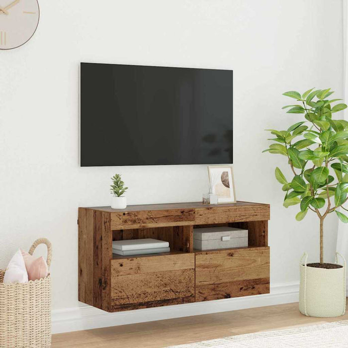Dulap TV de perete Lemn Vechi 80 x 30 x 40 cm Lemn compozit - WALTI WALTI