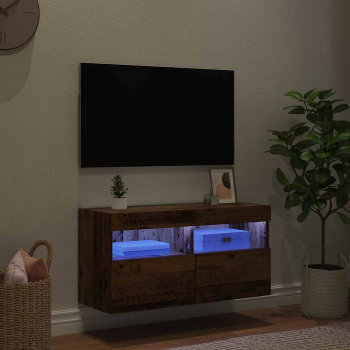 Dulap TV de perete Lemn Vechi 80 x 30 x 40 cm Lemn compozit - WALTI WALTI