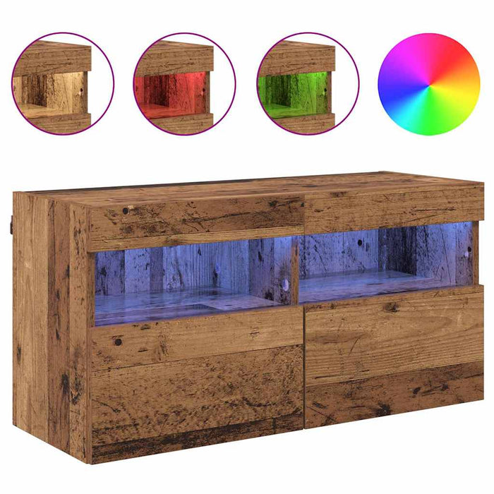 Dulap TV de perete Lemn Vechi 80 x 30 x 40 cm Lemn compozit - WALTI WALTI