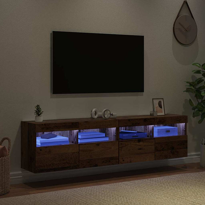 Dulapuri pentru TV cu LED 2 pcs Lemn Vechi 80 x 30 x 40 cm - WALTI WALTI