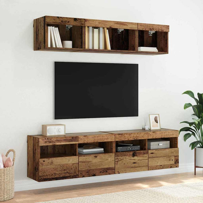 Dulapuri pentru TV cu LED 2 pcs Lemn Vechi 80 x 30 x 40 cm - WALTI WALTI