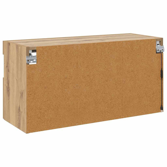 Dulap TV de perete cu LED Stejar Artizanal 80 x 30 x 40 cm - WALTI WALTI